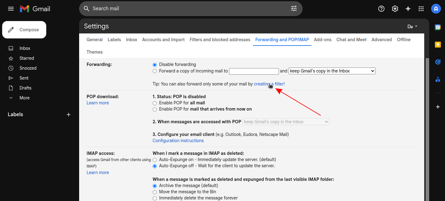 Gmail forwarding confirmation