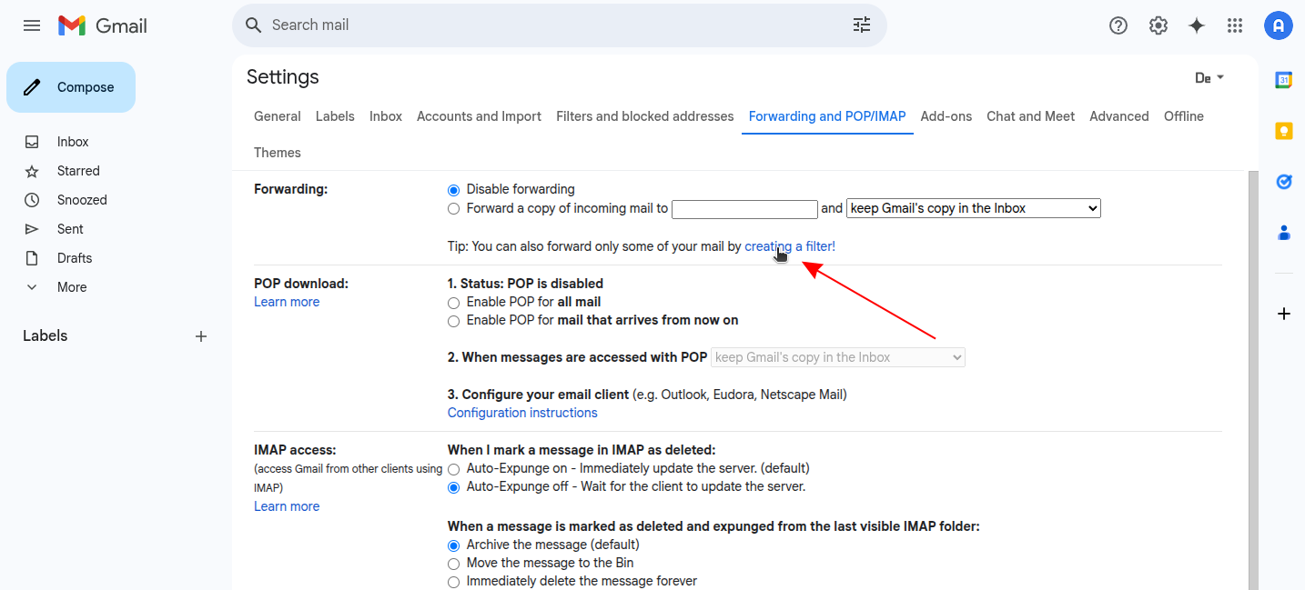 Gmail forwarding confirmation