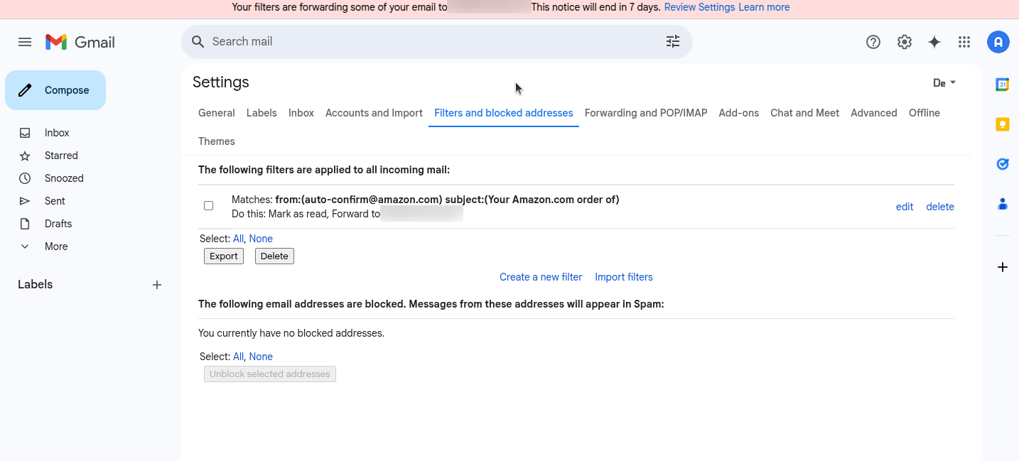 Gmail editor for filter settings