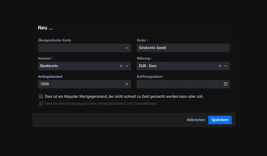 Screenshot der Apocha App: Konto erstellen